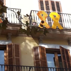 Cs Palma pide a Noguera la retirada del lazo amarillo que ha colocado MÉS en uno de los balcones de Cort